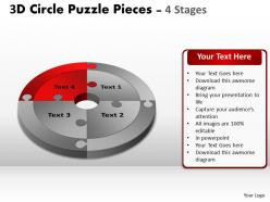 3d circle puzzle diagram 4 stages slide layout 4