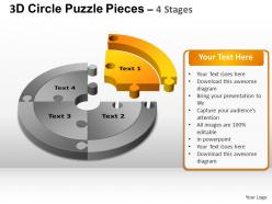 3d circle puzzle diagram 4 stages slide layout 4 ppt templates 0412