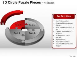 3d circle puzzle diagram 4 stages slide layout 4 ppt templates 0412