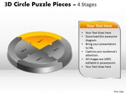 3d circle puzzle diagram 4 stages slide layout 5