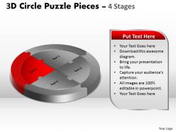 3d circle puzzle diagram 4 stages slide layout 5