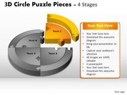 3d circle puzzle diagram 4 stages slide layout circular flow 1