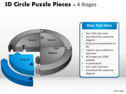 3d circle puzzle diagram 4 stages slide layout circular flow 1
