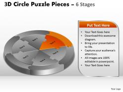 3d circle puzzle diagram 6 stages slide layout 5