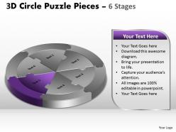 3d circle puzzle diagram 6 stages slide layout 5