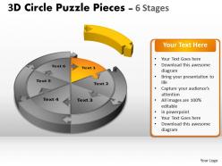 3d circle puzzle diagram 6 stages slide layout diagrams flow 1