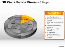3d circle puzzle diagram 6 stages slide layout diagrams flow 1