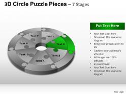 3d circle puzzle diagram 7 stages slide layout 4 ppt templates 0412