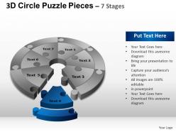 3d circle puzzle diagram 7 stages slide layout 4 ppt templates 0412