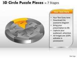 3d circle puzzle diagram 7 stages slide layout 5