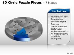 3d circle puzzle diagram 7 stages slide layout 5