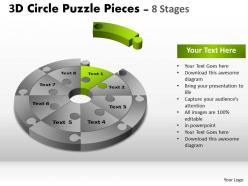 3d circle puzzle diagram 8 stages slide layout 2
