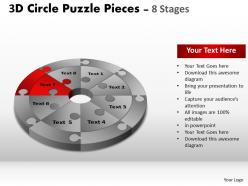 3d circle puzzle diagram 8 stages slide layout 4 3