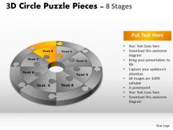 3d circle puzzle diagram 8 stages slide layout 4 3