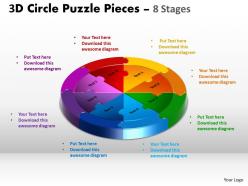 3D Circle Puzzle Diagram 8 Stages Slide Layout 5 4