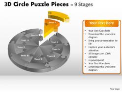 3d circle puzzle diagram 9 stages slide layout 1