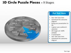 3d circle puzzle diagram 9 stages slide layout 1