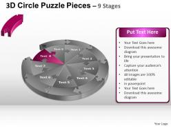3d circle puzzle diagram 9 stages slide layout 1 ppt templates 0412
