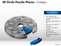 3d circle puzzle diagram 9 stages slide layout 4