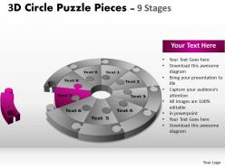 3d circle puzzle diagram 9 stages slide layout 4