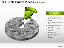 3d circle puzzle diagram 9 stages slide layout 4 ppt templates 0412
