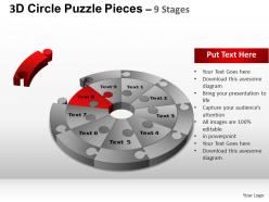 3d circle puzzle diagram 9 stages slide layout 4 ppt templates 0412