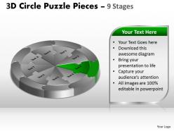 3d circle puzzle diagram 9 stages slide layout 5