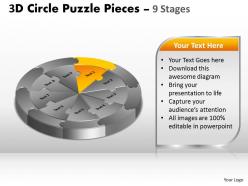 3d circle puzzle diagram 9 stages slide templates layout 2