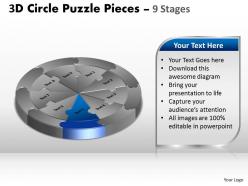 3d circle puzzle diagram 9 stages slide templates layout 2