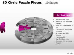 3d circle puzzle diagram flow slide layout 1