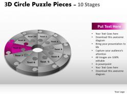 3d circle puzzle diagram flow slide layout 1