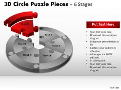 3d circle puzzle diagram slide layout 2