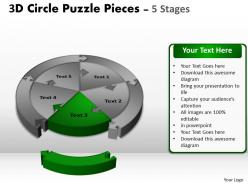 3d circle puzzle templates diagram 5 stages slide layout 1