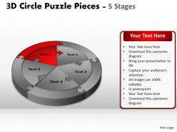 3d circle puzzle templates diagram 5 stages slide layout 1