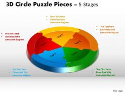 3d circle puzzle templates diagram 5 stages slide layout 5 and ppt templates 2