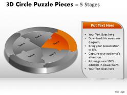 8291632 style division pie-jigsaw 5 piece powerpoint template diagram graphic slide