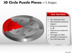8291632 style division pie-jigsaw 5 piece powerpoint template diagram graphic slide