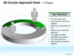 3d circular approach chart 2 stages powerpoint diagrams presentation slides graphics 0912