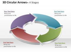 3d circular arrows process smartart 4 stages ppt slides diagrams templates powerpoint info graphics