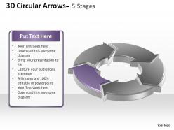 3d circular arrows process smartart 5 stages ppt slides diagrams templates powerpoint info graphics