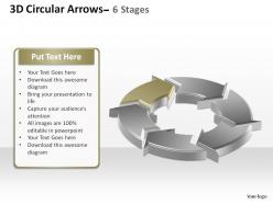 3d circular arrows process smartart 6 stages ppt slides diagrams templates powerpoint info graphics
