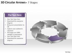 3d circular arrows process smartart 7 stages ppt slides diagrams templates powerpoint info graphics