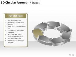 3d circular arrows process smartart 7 stages ppt slides diagrams templates powerpoint info graphics
