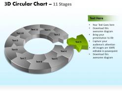 3d circular chart 11 stages powerpoint slides and ppt templates 0412