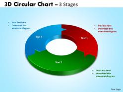 3d circular chart 3 stages