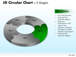 3d circular chart 5 stages 2