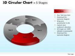 3d circular chart 5 stages 2