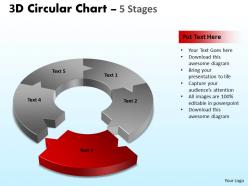 3d circular chart 5 stages