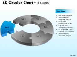 3d circular chart 6 stages