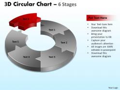 3d circular chart 6 stages